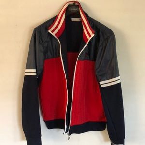 Red blue combo track jacket
